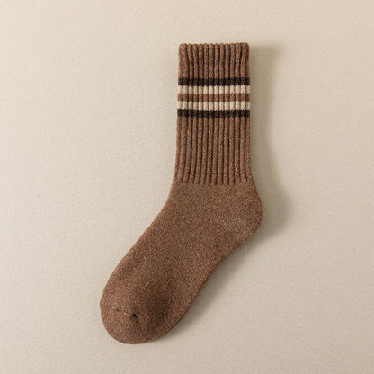 Men's Fleece-Lined Cotton Sports Stockings - Stripes & Plaid Patterns - Buy Center