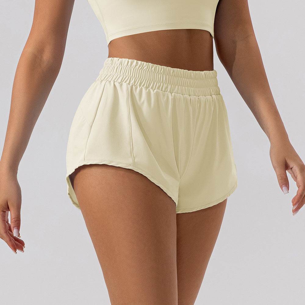 Women's High Waisted Yoga Shorts - Loose Fit in Spearmint & Sky Blue - Buy Center