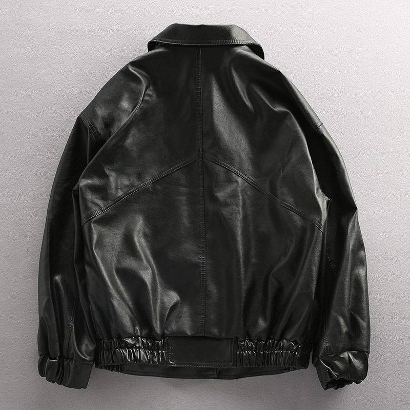 Trendy Loose Motorcycle Clothing - Genuine Leather for Spring & Autumn - Buy Center