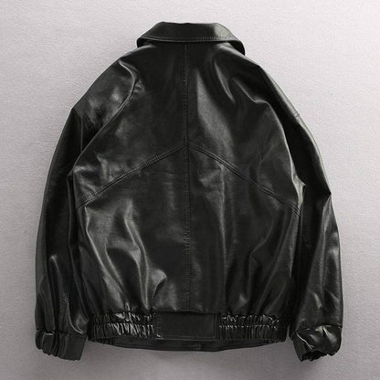Trendy Loose Motorcycle Clothing - Genuine Leather for Spring & Autumn - Buy Center