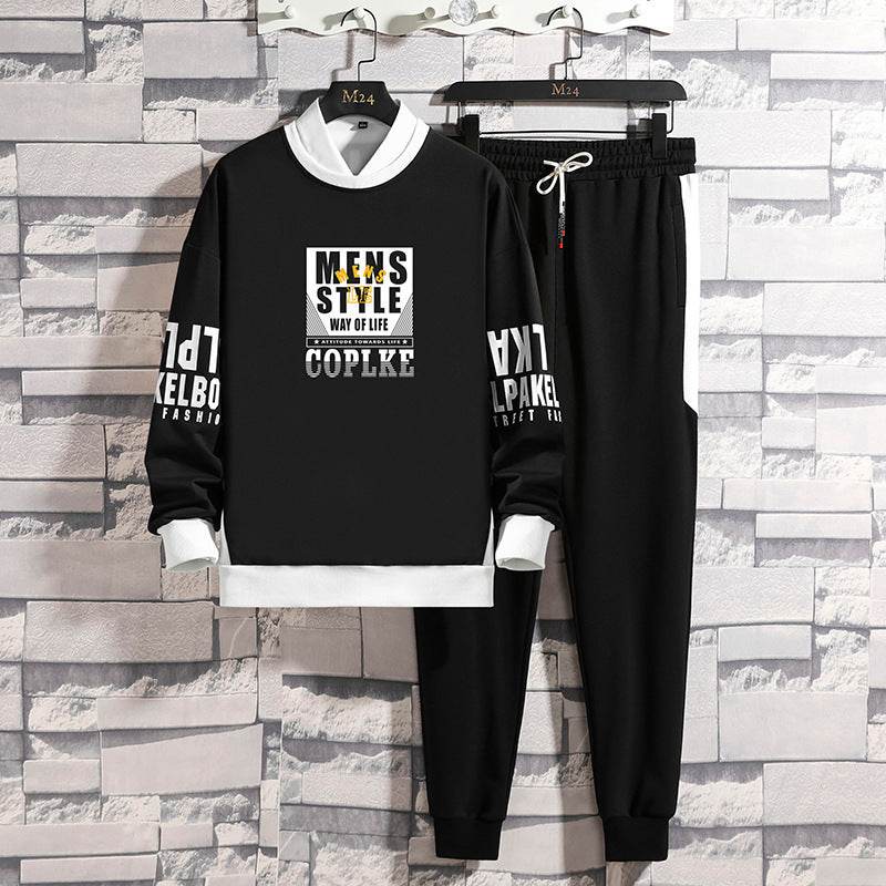 Men's Casual Sports Pajama Set - Long Sleeve Pants Sweater in M-4XL - Buy Center