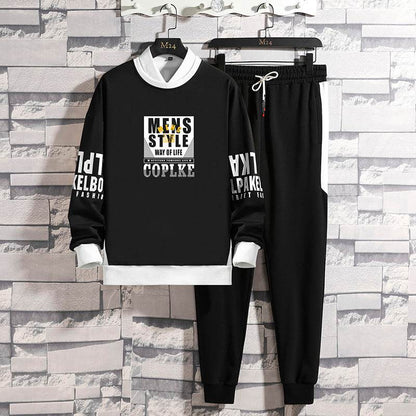 Men's Casual Sports Pajama Set - Long Sleeve Pants Sweater in M-4XL - Buy Center