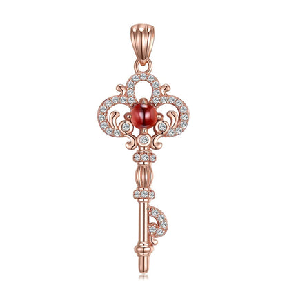 Buycenter Women's Natural Garnet Necklace - Geometric Silver Jewelry Set - Buy Center