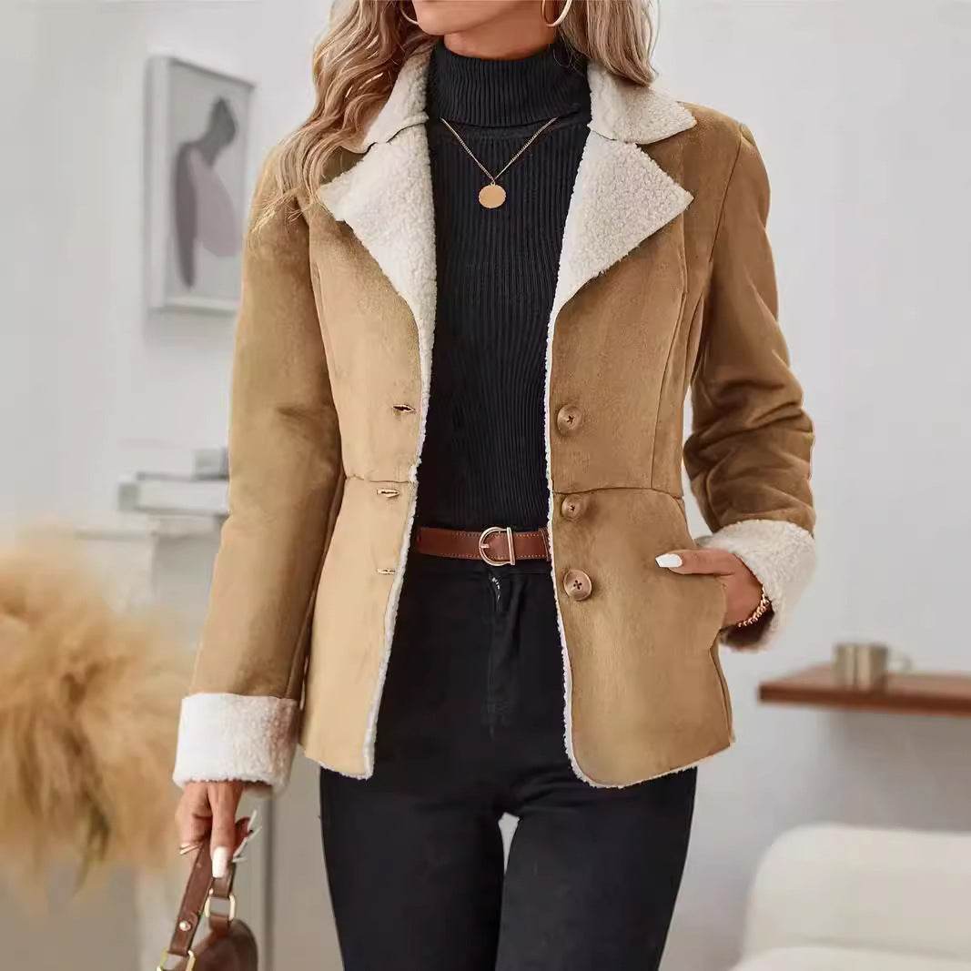 Casual Fashion Cold-Proof Jacket - Warm Fur & Stylish Lapel Design - Buy Center