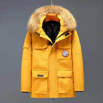 Winter Men's Mid-Length Outdoor Coat - Stylish & Warm for Couples - Buy Center