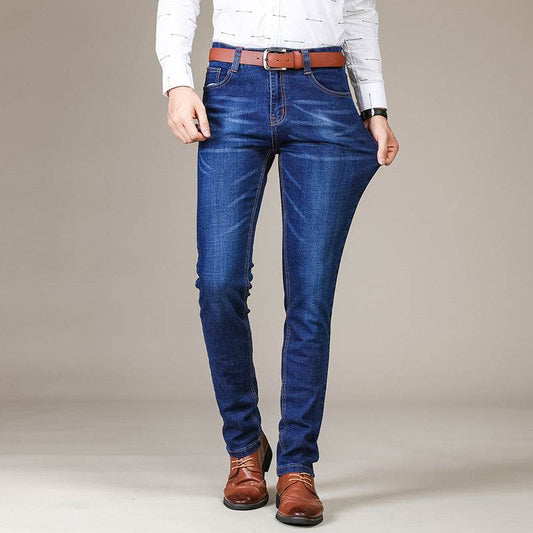 Buycenter Men's Stretch Slim Straight Jeans - Comfortable Business Casual Fit - Buy Center