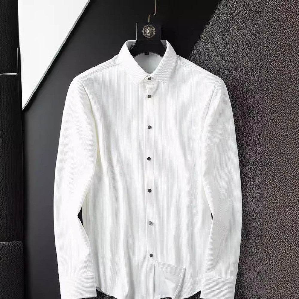 Stylish Non-Iron Anti-Wrinkle White Shirt for Men - Business Casual Fit - Buy Center