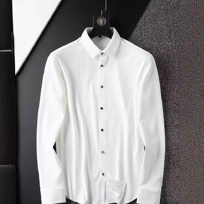Stylish Non-Iron Anti-Wrinkle White Shirt for Men - Business Casual Fit - Buy Center