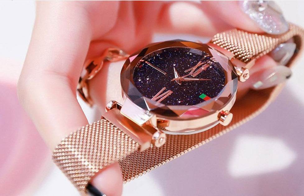 Buy Center Starry Sky Women's Watch - Diamond Quartz with Magnet Mesh - Buy Center