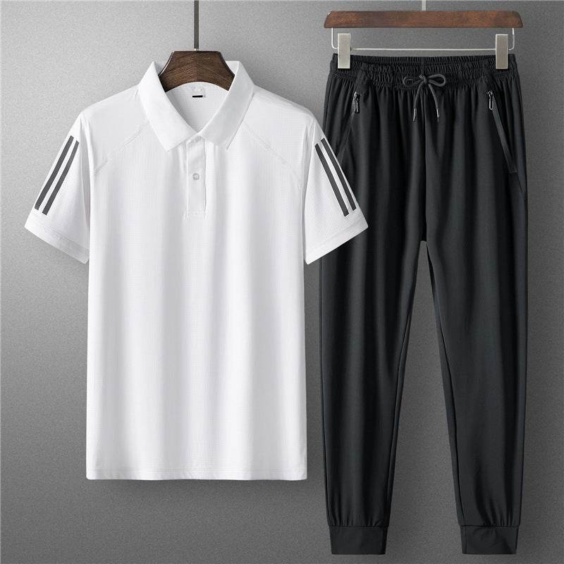 Men's Summer Ice Silk Casual Suit - Comfortable and Breathable Loungewear - Buy Center