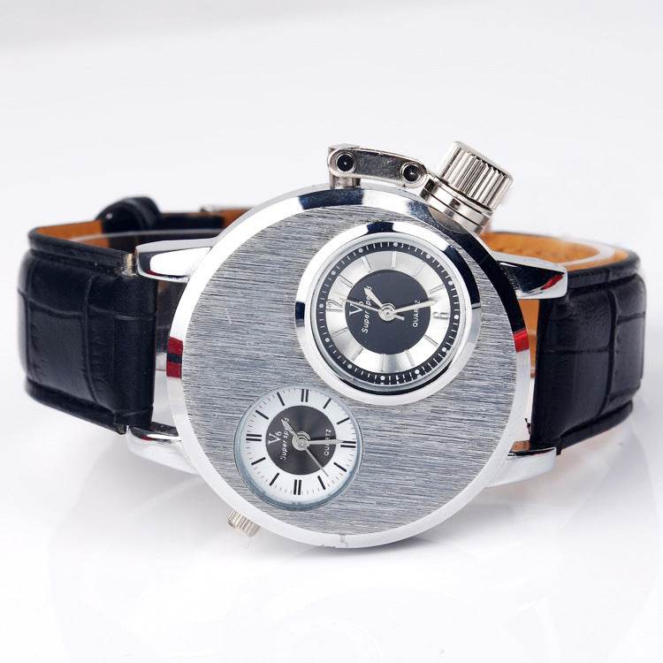 Buy Center Quartz Wristwatch for Men - Alloy Case with Leather Band - Buy Center