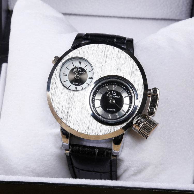 Buy Center Quartz Wristwatch for Men - Alloy Case with Leather Band - Buy Center