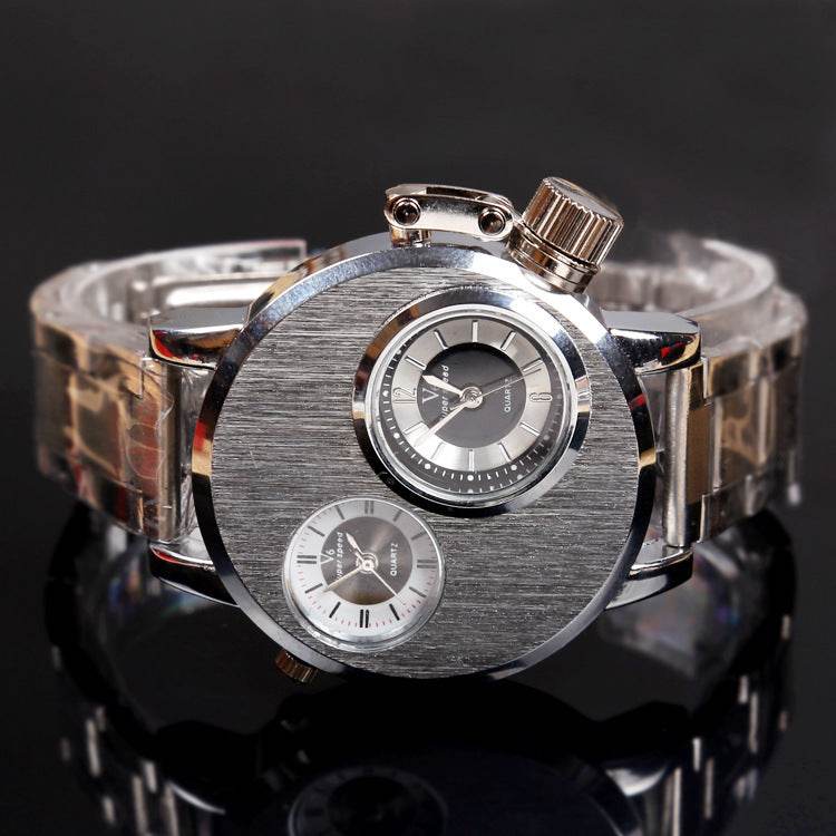 Buy Center Quartz Wristwatch for Men - Alloy Case with Leather Band - Buy Center