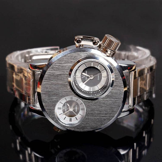 Buy Center Quartz Wristwatch for Men - Alloy Case with Leather Band - Buy Center