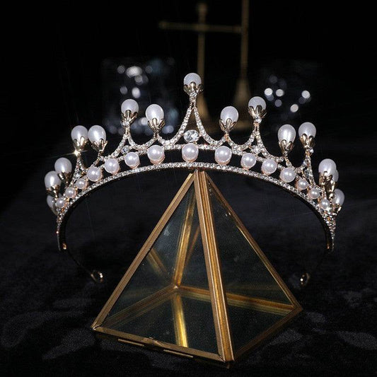 Crown Rhinestone Pearl Baroque Hair Jewelry - Elegant Wedding Headpiece - Buy Center
