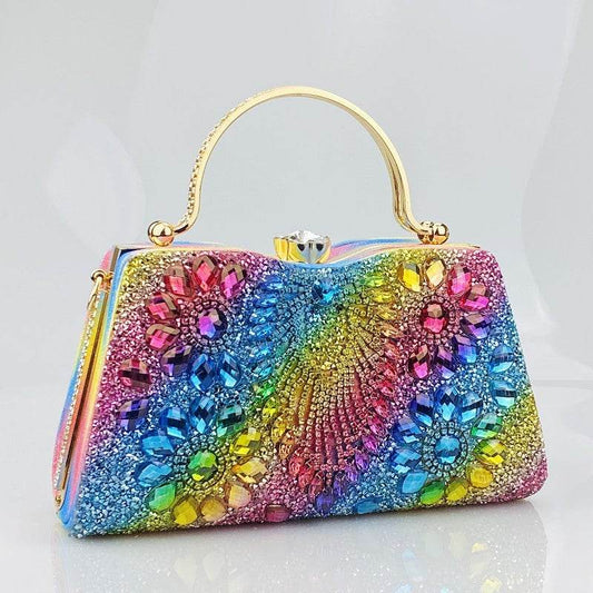 Buycenter Women's Shiny Banquet Clutch - Elegant Square Design in Multiple Colors - Buy Center