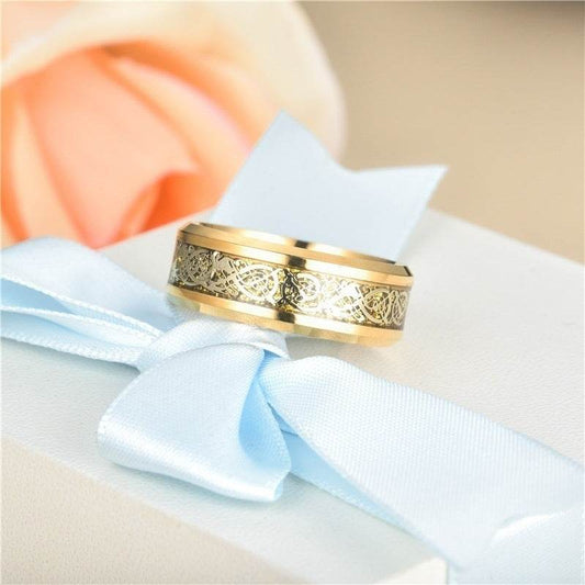 Golden Dragon Couple Ring - Zircon Engagement Rings for Stylish Couples - Buy Center