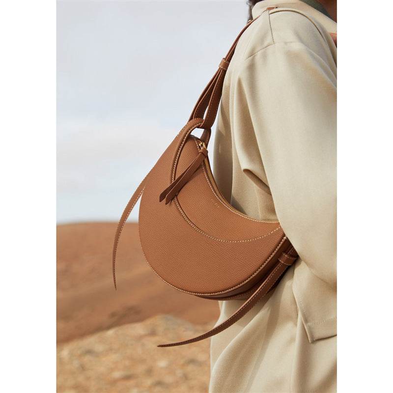 Buycenter Litchi Pattern Crescent Leather Bag - Stylish Evening Accessory - Buy Center