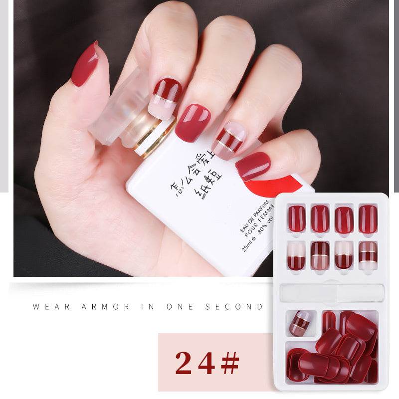 30pcs Detachable False Nail Tips Set - Stylish Full Cover Short Nails - Buy Center