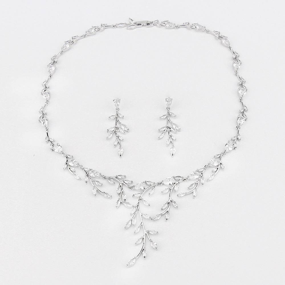 Buy Center Minimalist Zircon Necklace & Earrings Set - Fashion Jewelry - Buy Center