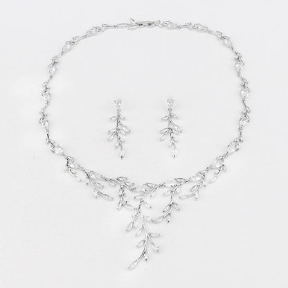 Buy Center Minimalist Zircon Necklace & Earrings Set - Fashion Jewelry - Buy Center