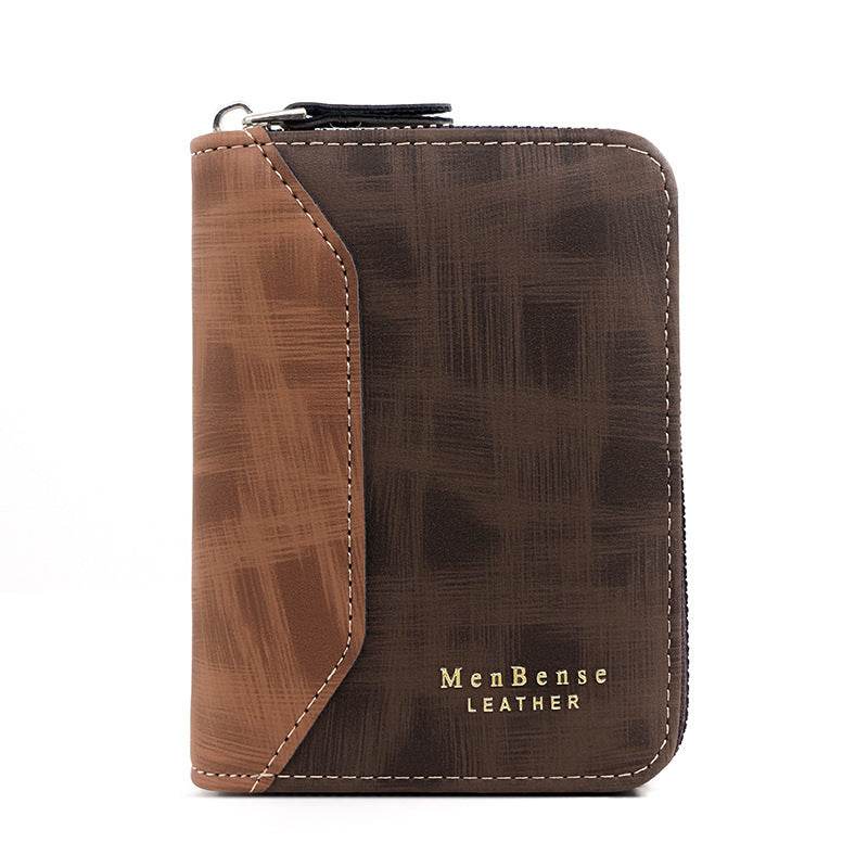 Frosted Men's Short Chain Wallet - Stylish PU Leather Card Holder 2025 - Buy Center