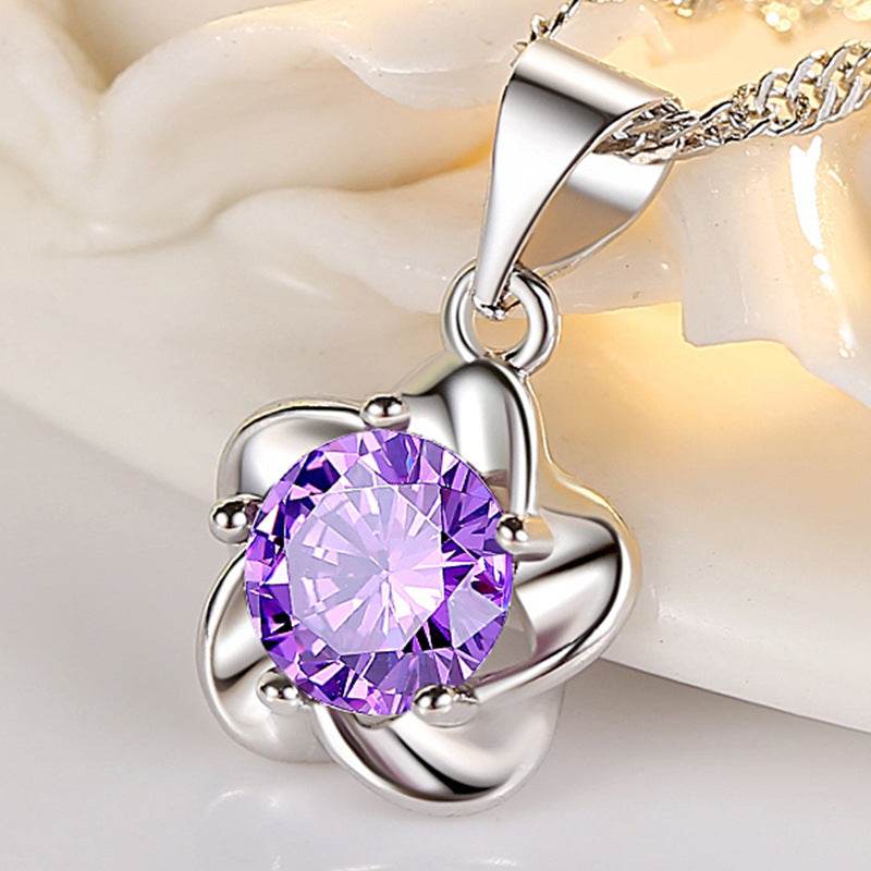 Buycenter Ingot Plum Pendant Necklace - Heart Shape, Copper & Zircon - Buy Center