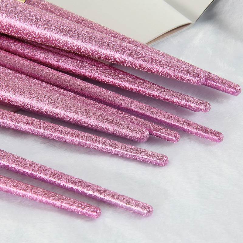 10 Crystal Makeup Brushes Set - Soft Bristles for Flawless Application - Buy Center