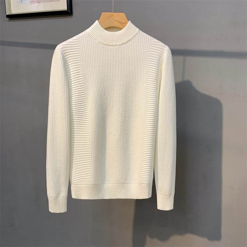 Buycenter Mock Neck Casual Sweater - Solid Color Polyester Top - Buy Center