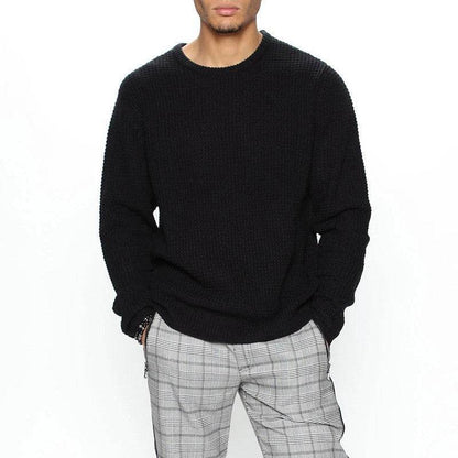 Casual Men's Long Sleeve Crew Neck Top - Loose Fit & Modern Style - Buy Center