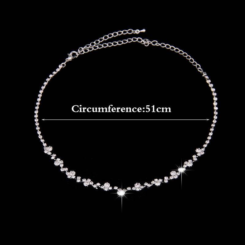 Simple Rhinestone Bridal Necklace & Earring Set - Elegant Wedding Jewelry - Buy Center