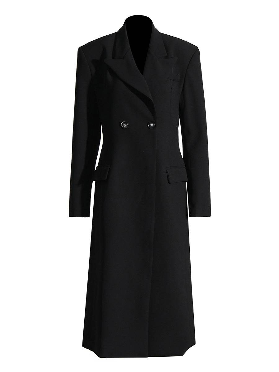 Buycenter Elegant Black Trench Coat - Women's Fashionable Outerwear - Buy Center