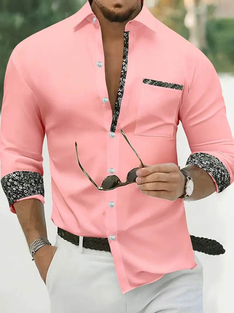 Fashion Loose Men's Long Sleeve Shirt - Breathable Pocket Design for Style - Buy Center