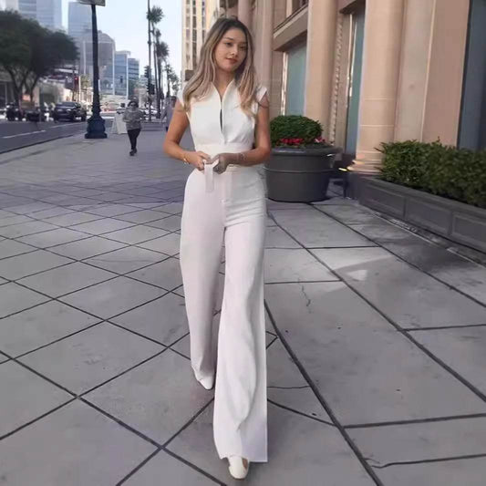 Elegant Low Neck Sleeveless Jumpsuit - Sizes XS to 2XL, Modern Style - Buy Center