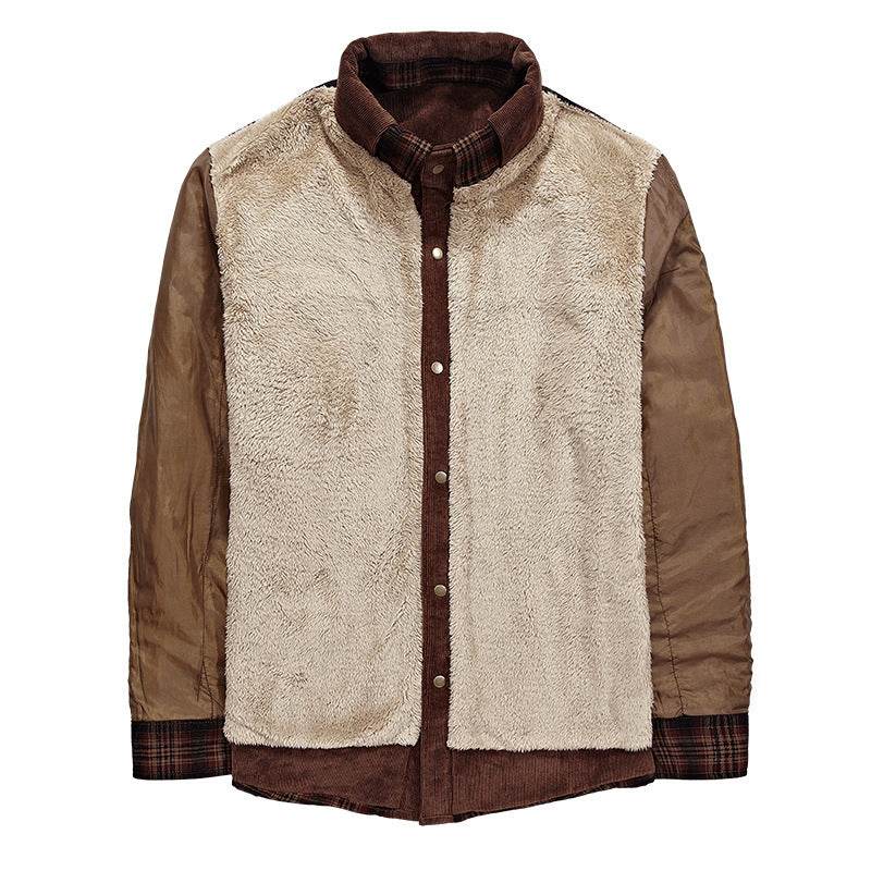 Buycenter Men's Thicken Winter Jacket - Warm Fleece & Cotton Blend - Buy Center