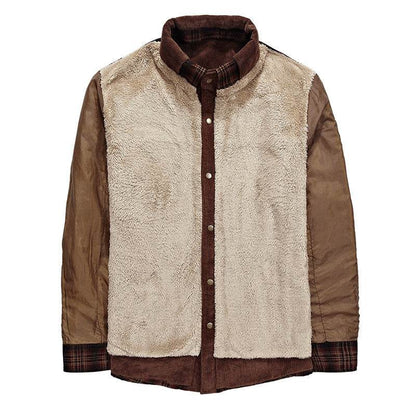 Buycenter Men's Thicken Winter Jacket - Warm Fleece & Cotton Blend - Buy Center