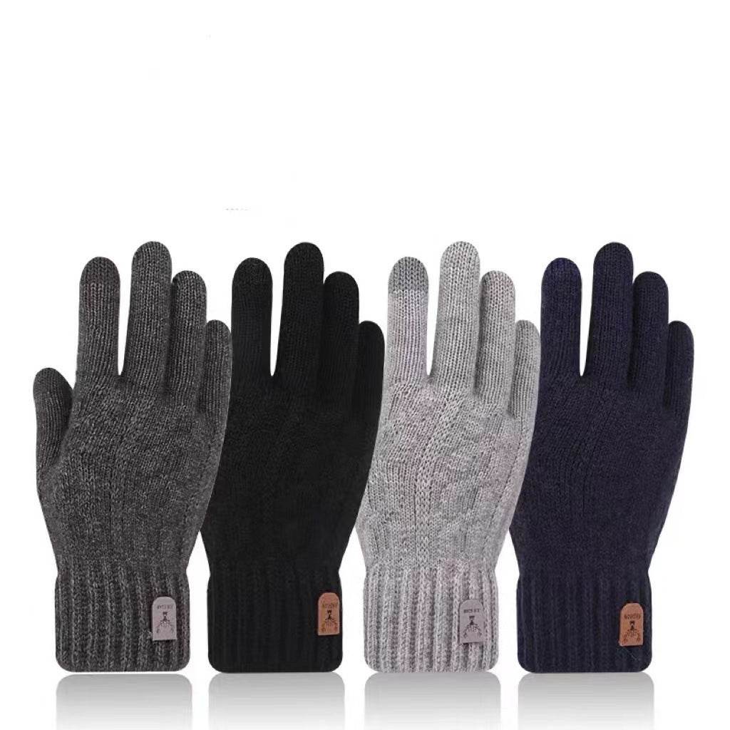 Men's Cold-Proof Woolen Gloves - Stylish Touch Screen & Non-Slip Design - Buy Center