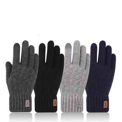 Men's Cold-Proof Woolen Gloves - Stylish Touch Screen & Non-Slip Design - Buy Center