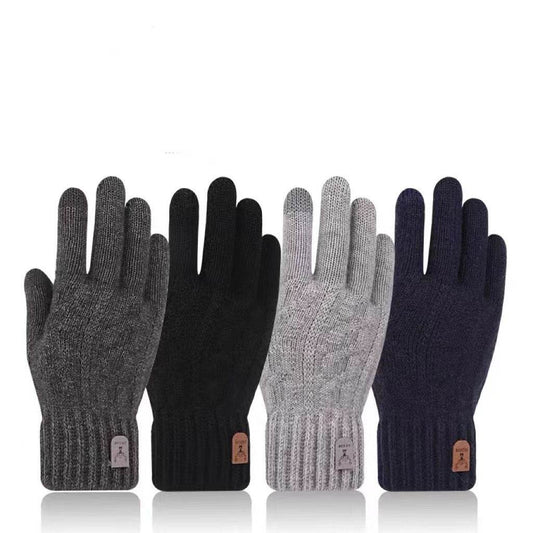 Men's Cold-Proof Woolen Gloves - Stylish Touch Screen & Non-Slip Design - Buy Center