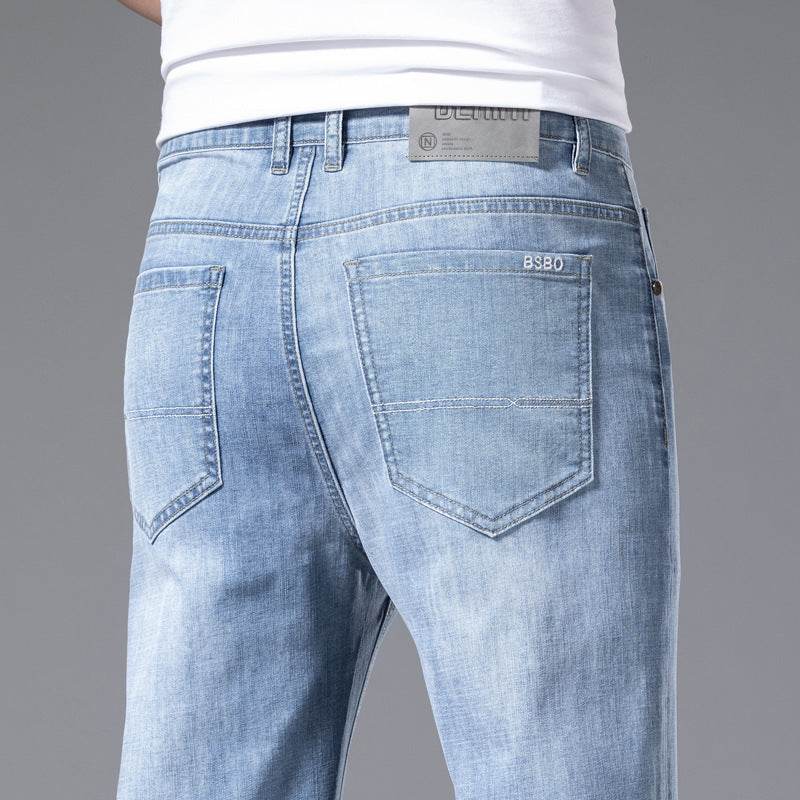 Buycenter Men's Plus Size Loose Straight Jeans - Mid-Waist Denim Pants - Buy Center