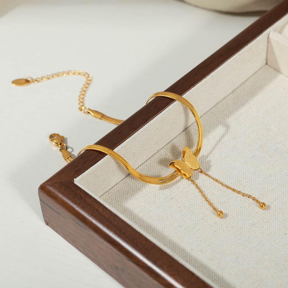 Simple Titanium Steel Butterfly Anklet - Elegant Beach Jewelry for 2025 - Buy Center
