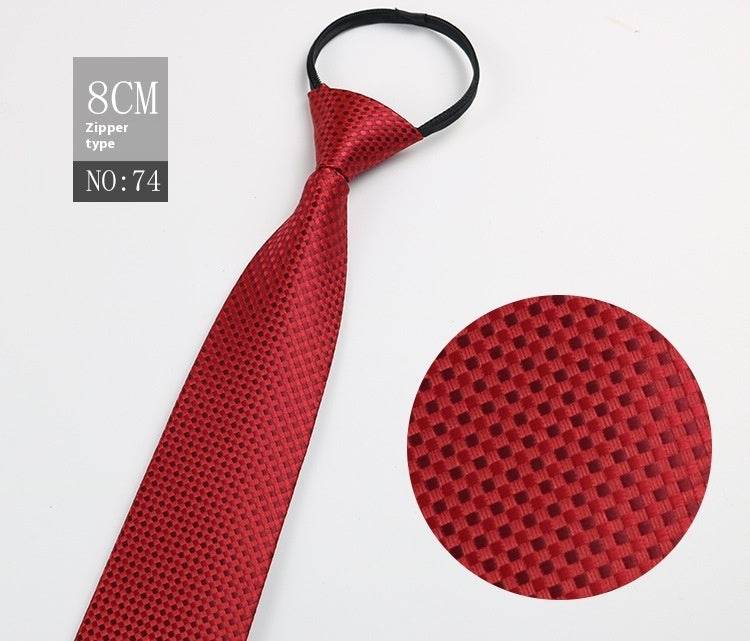 Black Striped Blue Business Tie - Lazy Zip Closure for Easy Wear - Buy Center