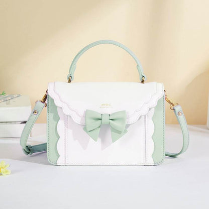 Women's Bow Style Square Bag - Peach Pink & Elegant Colors for 2025 - Buy Center