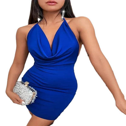 Temperament Sling Women's Deep V Backless Dress - Elegant Hip Skirt Style - Buy Center