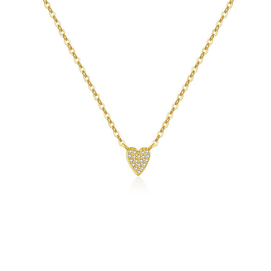 Buycenter S925 Diamond Heart Pendant Necklace - Sterling Silver Love Jewelry - Buy Center