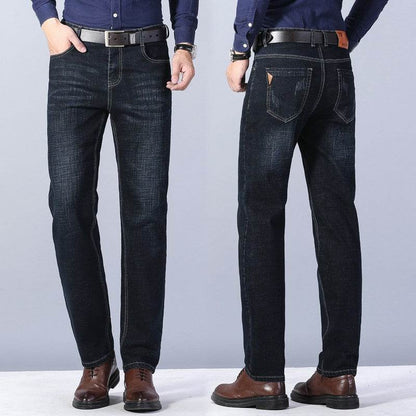 Men's Loose Straight Casual Work Stretch Jeans - Versatile and Comfortable - Buy Center