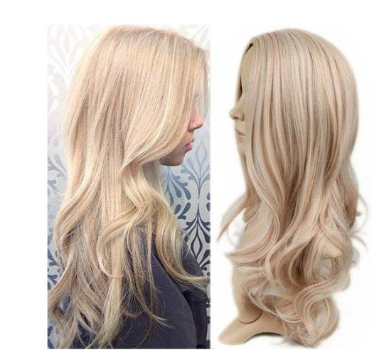 European & American Fashion Wig - Dyed Long Curly Hair with Bangs - Buy Center