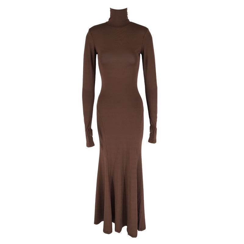 Women's Backless Evening Dress - Elegant Solid Color Party Wear 2025 - Buy Center