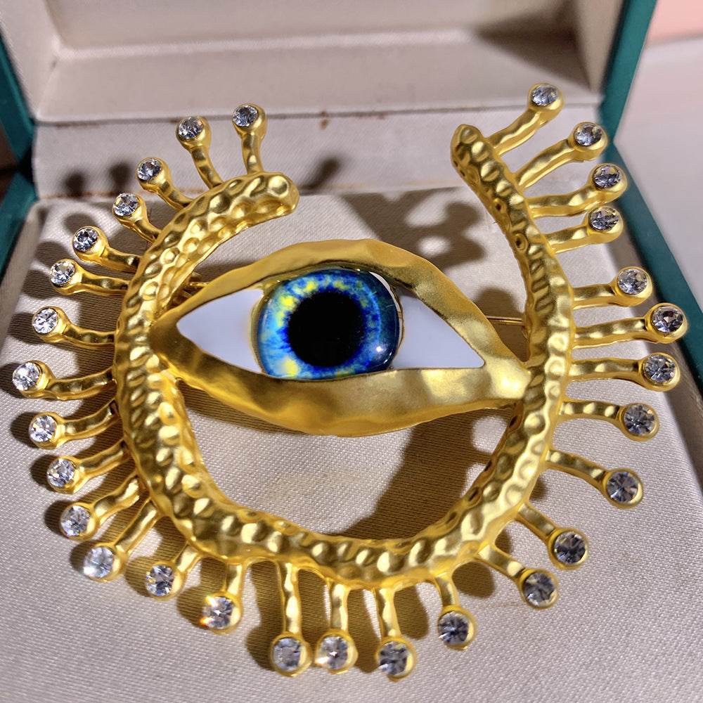 Retro Devil's Eye Brooch - Fashionable European & American Design Accessory - Buy Center