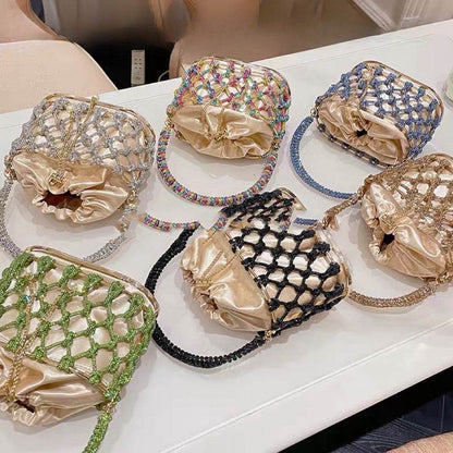Gold & Silver Rhinestone Clutch - Hand-Woven Birdcage Design 2025 - Buy Center